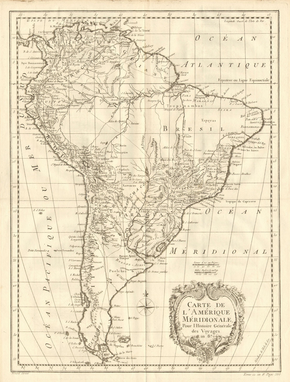 'Amerique Meridionale'. South America. Spanish New World Empire. BELLIN 1758 map